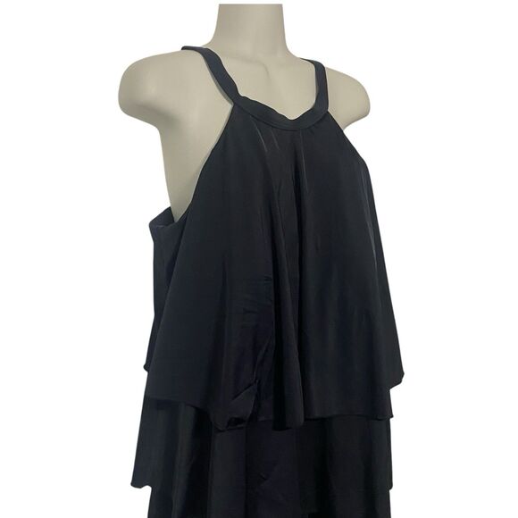 Fit 4 U Womens Size 20W Tiered Ruffle Swim Romper One Piece Swimsuit Black - Picture 8 of 14